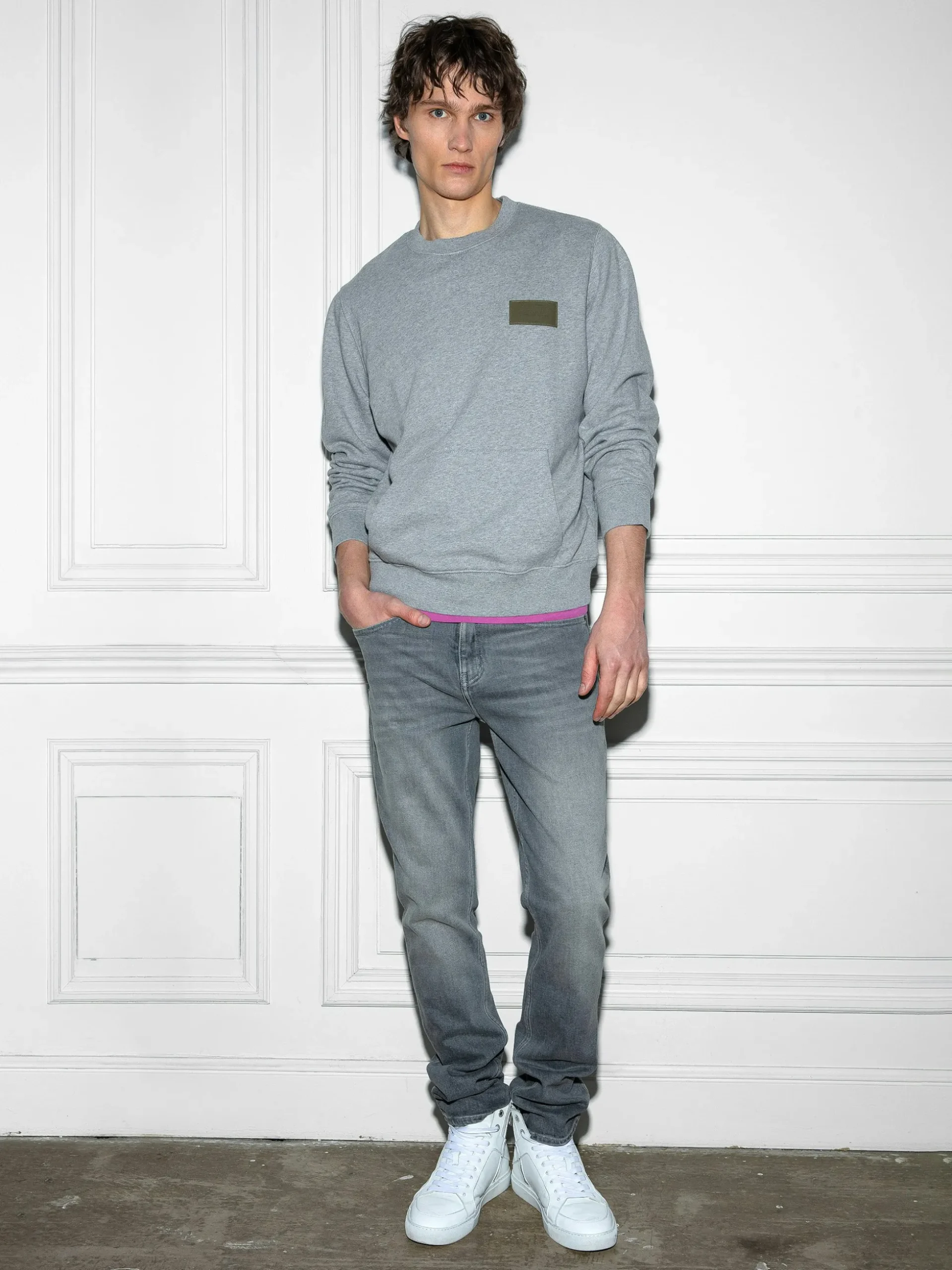 aime_sweatshirt_2.webp Zadig&Voltaire Aime Sweatshirt Gris chine Sale