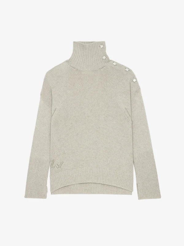 Zadig&Voltaire Alma Jewelled Cashmere Sweater Mastic Best
