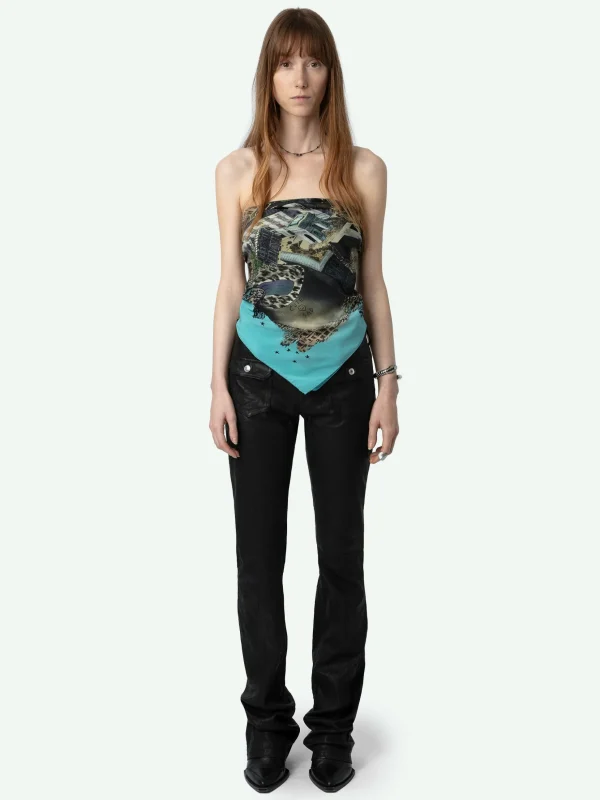 Zadig&Voltaire Blondie 85 Silk Scarf Aqua Discount