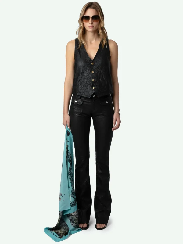 Zadig&Voltaire Blondie 85 Silk Scarf Aqua Discount