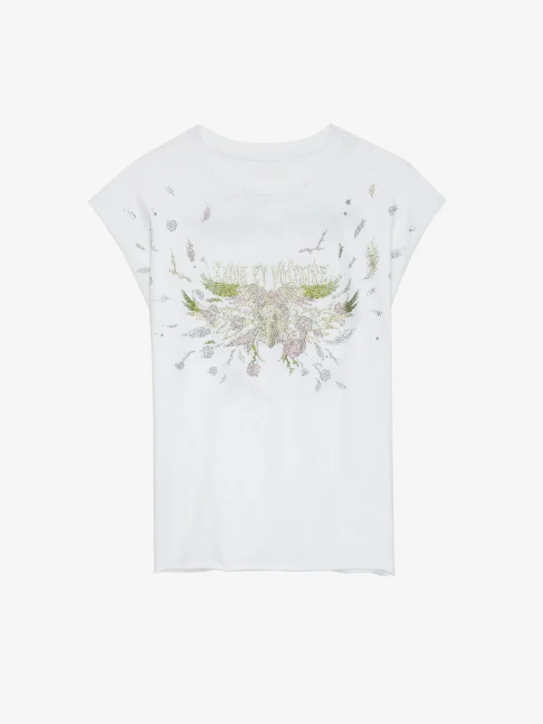 Zadig&Voltaire Cécilia Concert Diamanté Tank Top White Discount