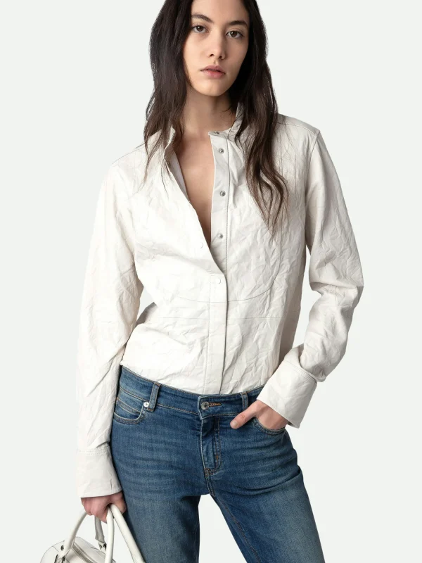 Zadig&Voltaire Chic Crinkled Leather Shirt Judo Shop