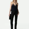 Zadig&Voltaire Christy Diamanté Silk Camisole Encre Store