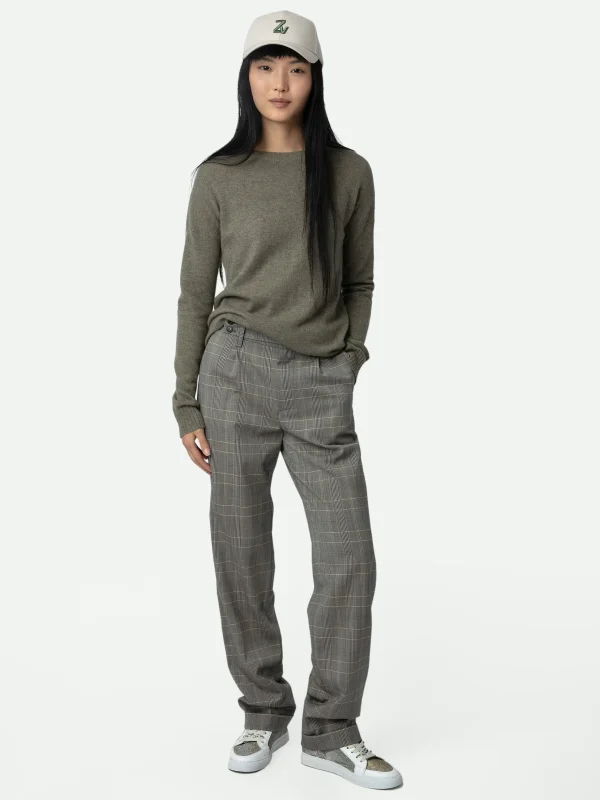 Zadig&Voltaire Cici Patch Cashmere Sweater Kaki clair New