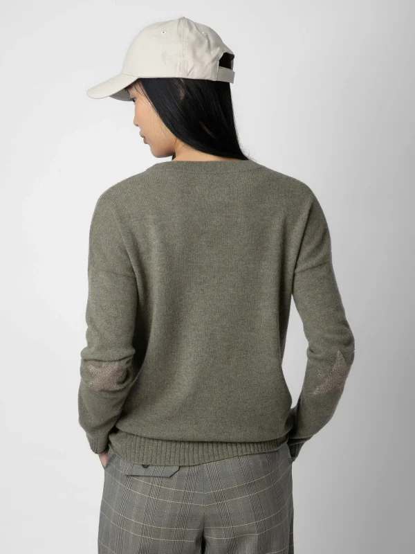Zadig&Voltaire Cici Patch Cashmere Sweater Kaki clair New