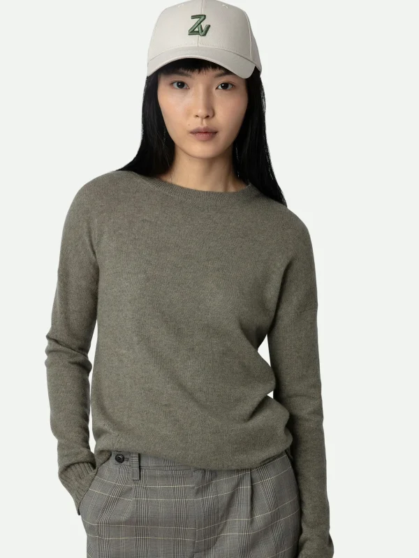 Zadig&Voltaire Cici Patch Cashmere Sweater Kaki clair New