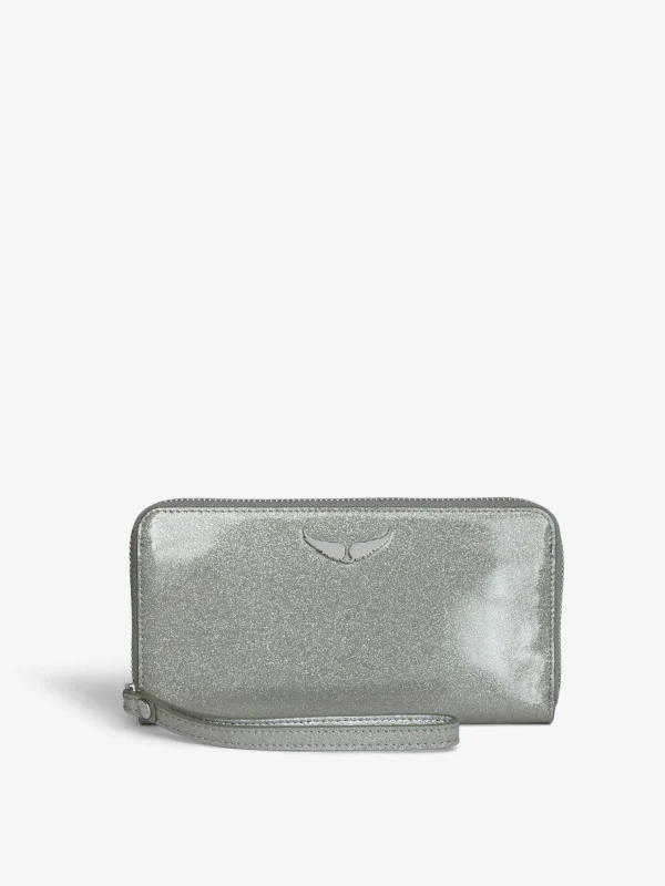 Zadig&Voltaire Compagnon Infinity Patent Wallet Silver Discount
