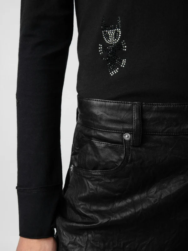 Zadig&Voltaire Diamanté Henley Top Black Store