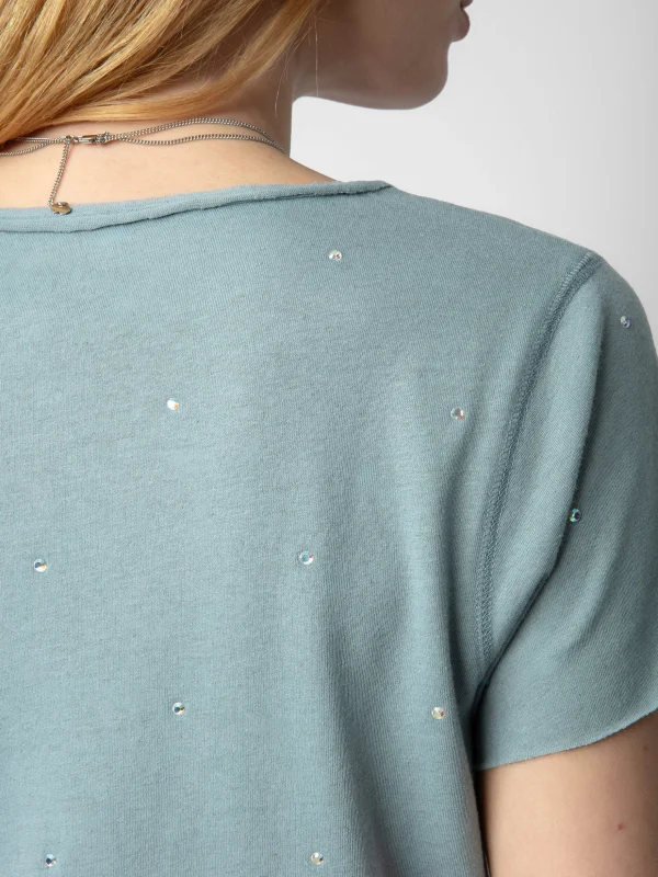Zadig&Voltaire Diamanté Henley T-shirt Glacier Store