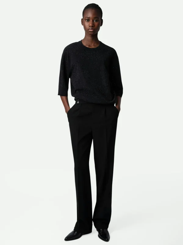 Zadig&Voltaire Edmond Diamanté Sweatshirt Black Clearance