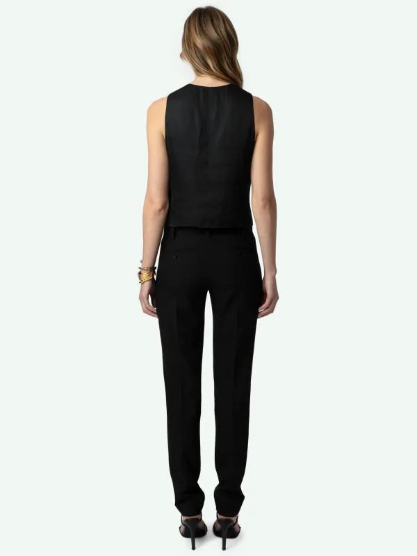 Zadig&Voltaire Emaux Satin Vest Black Discount