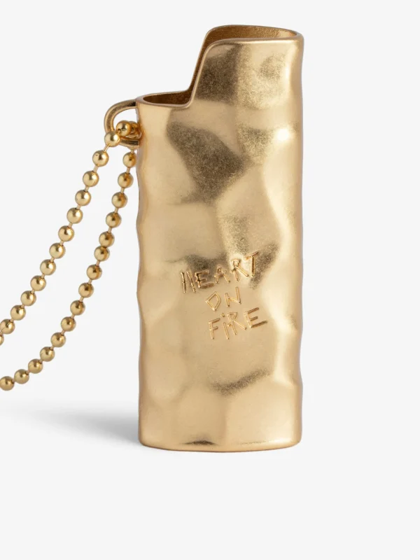Zadig&Voltaire Heart On Fire Lighter Holder Old gold Flash Sale