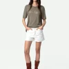 Zadig&Voltaire Ida Mon Amour Diamanté Cashmere Sweater Kaki clair Store