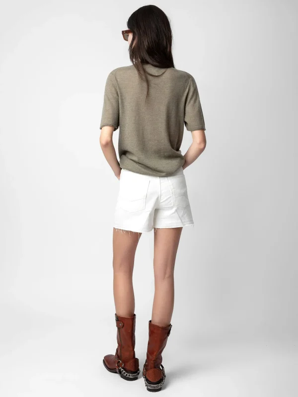 Zadig&Voltaire Ida Mon Amour Diamanté Cashmere Sweater Kaki clair Store