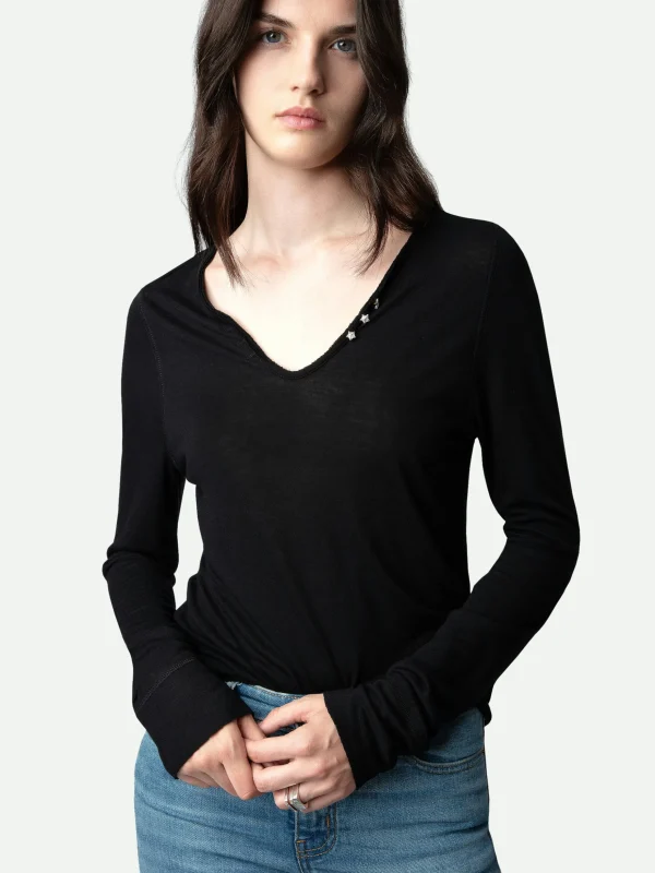 Zadig&Voltaire Jewellery Henley T-Shirt Black New