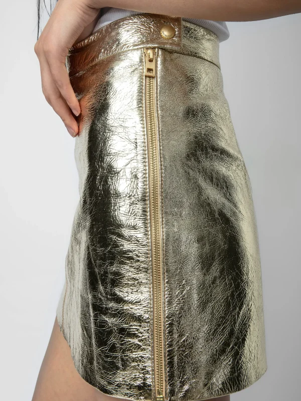 Zadig&Voltaire Jinette Leather Skirt Shea Sale
