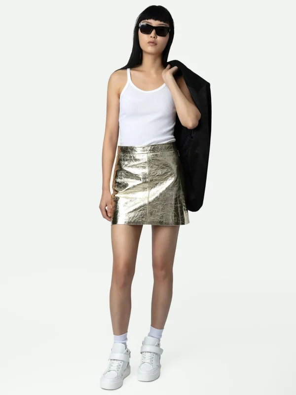 Zadig&Voltaire Jinette Leather Skirt Shea Sale