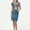 Zadig&Voltaire Jinko Denim Skirt Light blue Clearance