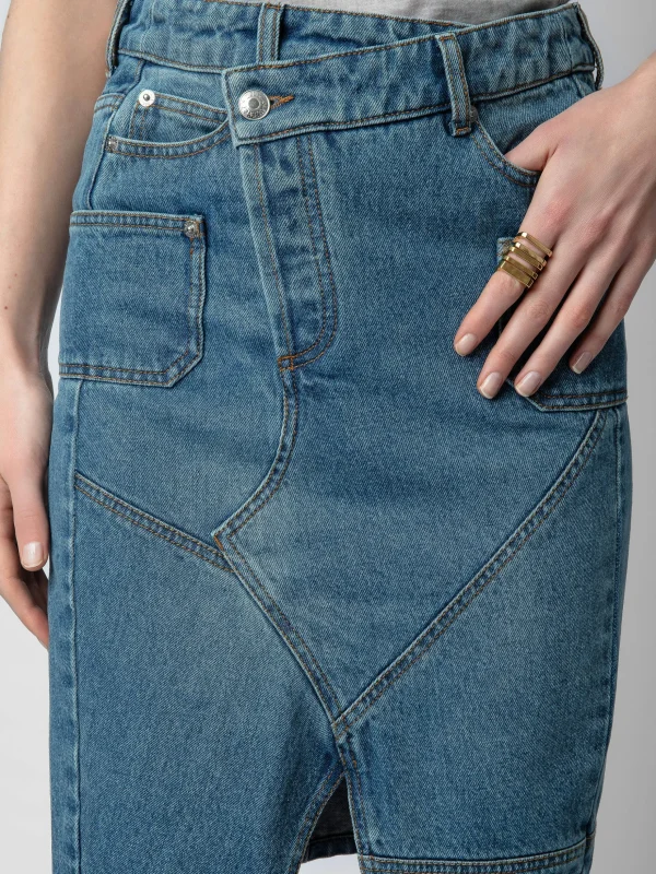Zadig&Voltaire Jinko Denim Skirt Light blue Clearance