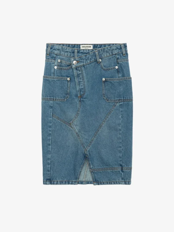Zadig&Voltaire Jinko Denim Skirt Light blue Clearance