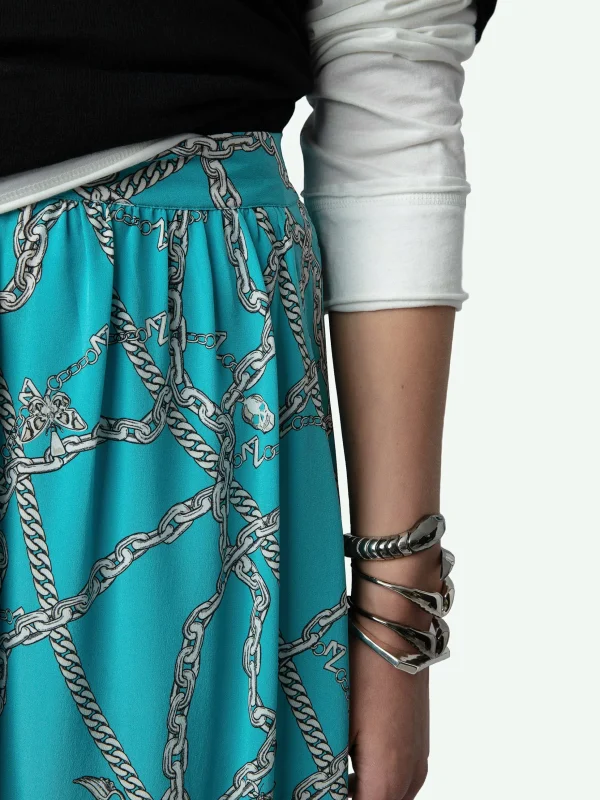 Zadig&Voltaire Joslin Silk Skirt Aqua Cheap