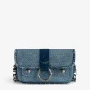 Zadig&Voltaire Kate Wallet Denim Glitter Bag Storm Cheap