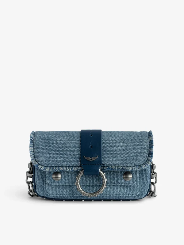 Zadig&Voltaire Kate Wallet Denim Glitter Bag Storm Cheap