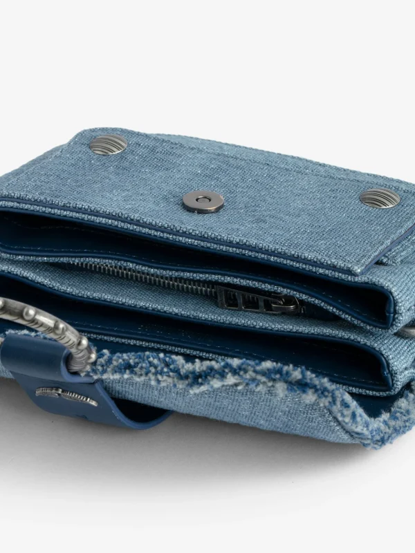 Zadig&Voltaire Kate Wallet Denim Glitter Bag Storm Cheap