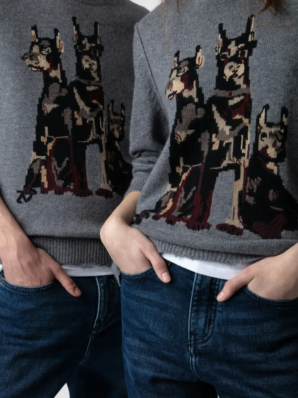 Zadig&Voltaire Kennedy Cashmere Sweater Gris moyen Outlet
