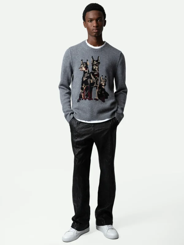 Zadig&Voltaire Kennedy Cashmere Sweater Gris moyen Outlet