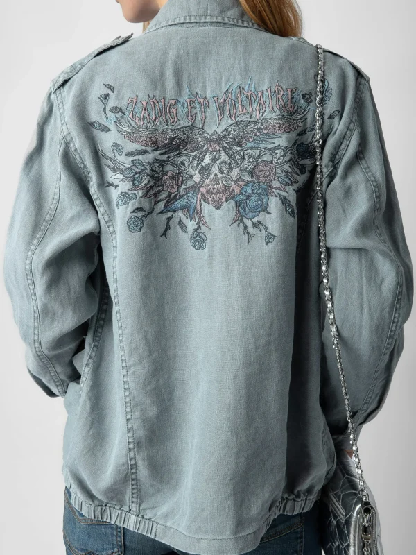 Zadig&Voltaire Kid Linen Jacket Glacier Hot