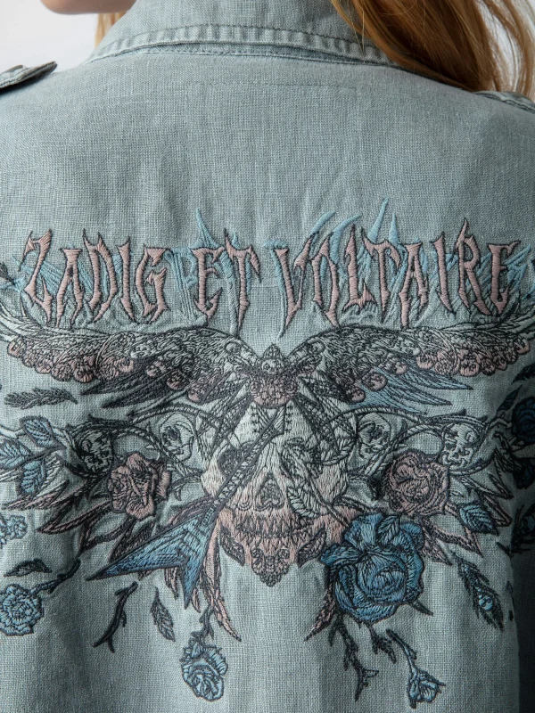 Zadig&Voltaire Kid Linen Jacket Glacier Hot