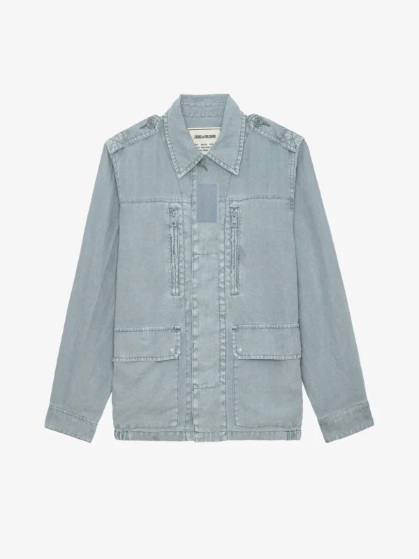 Zadig&Voltaire Kid Linen Jacket Glacier Hot