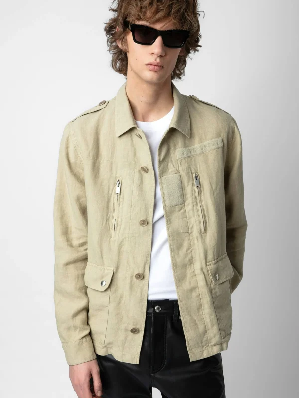 Zadig&Voltaire Kido Linen Jacket Light beige Shop