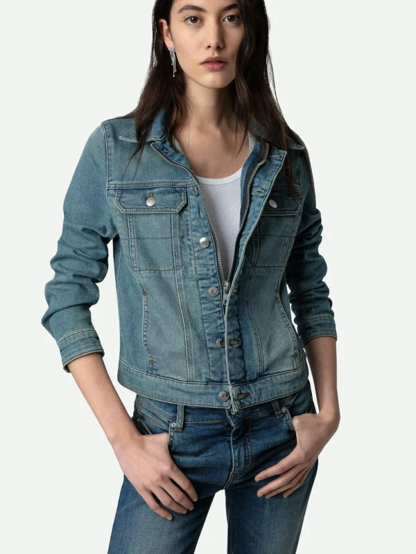 Zadig&Voltaire Kioky Denim Jacket Blue Clearance