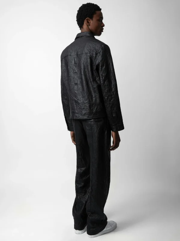 Zadig&Voltaire Lasso Crinkled Leather Jacket Black Shop