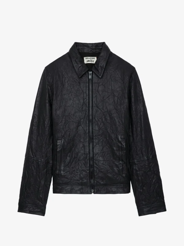 Zadig&Voltaire Lasso Crinkled Leather Jacket Black Shop
