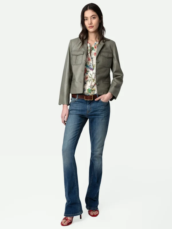 Zadig&Voltaire Liams Leather Jacket Treillis Best