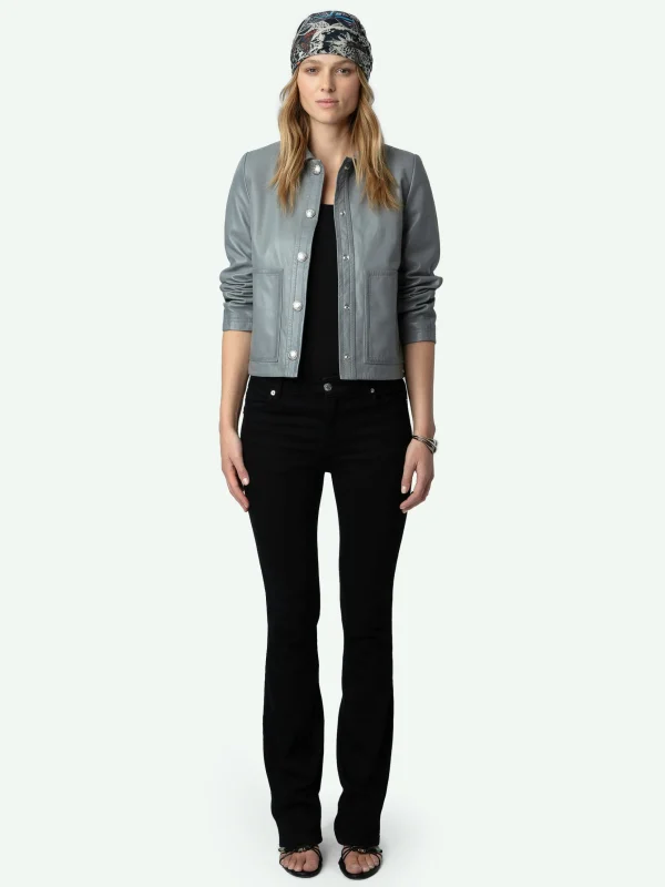 Zadig&Voltaire Litchi Leather Jacket Iron Best Sale