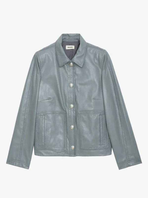 Zadig&Voltaire Litchi Leather Jacket Iron Best Sale