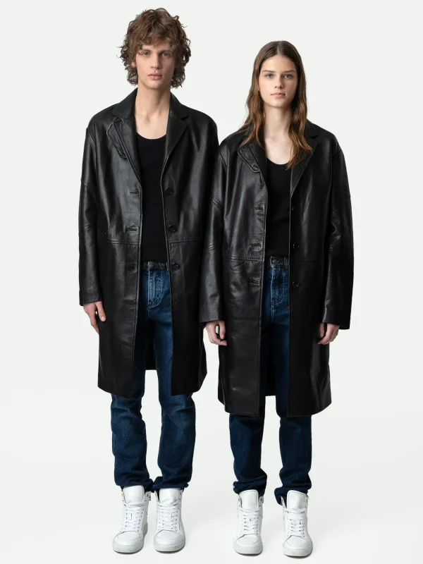 Zadig&Voltaire Macari Leather Coat Black Store