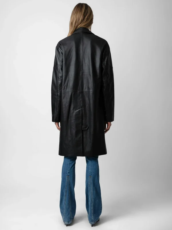 Zadig&Voltaire Macari Leather Coat Black Store
