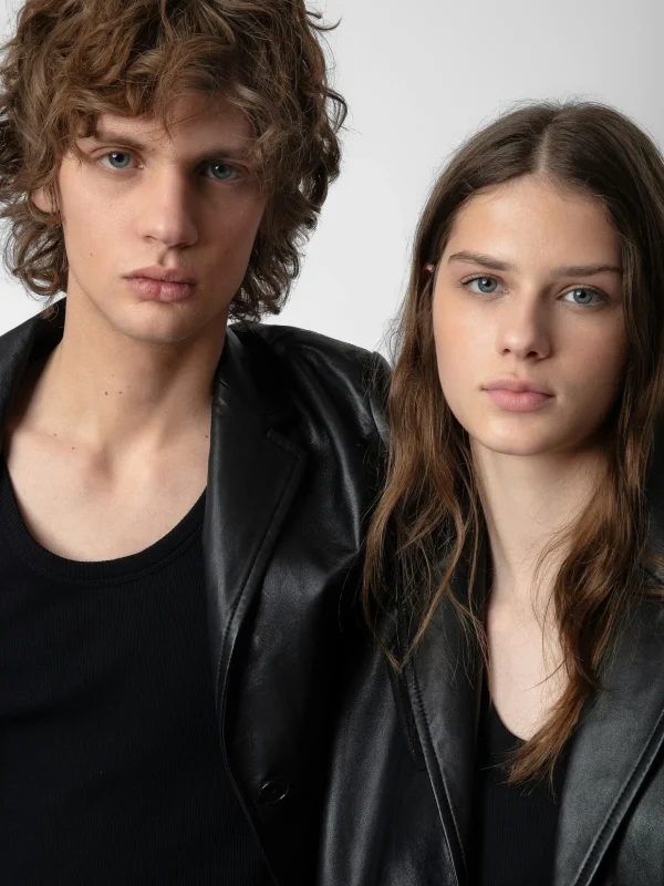 Zadig&Voltaire Macari Leather Coat Black Store