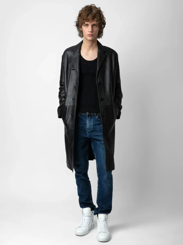 Zadig&Voltaire Macari Leather Coat Black Store