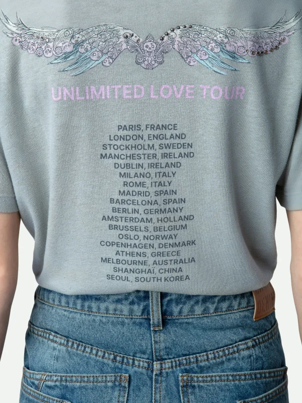 Zadig&Voltaire Marta Concert Diamanté T-shirt Oyster Outlet