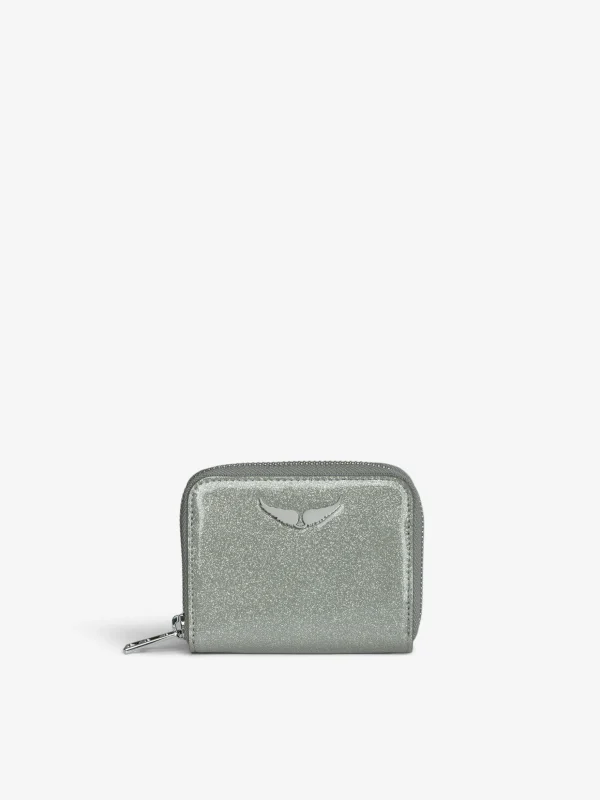 Zadig&Voltaire Mini ZV Infinity Patent Coin Purse Silver Fashion