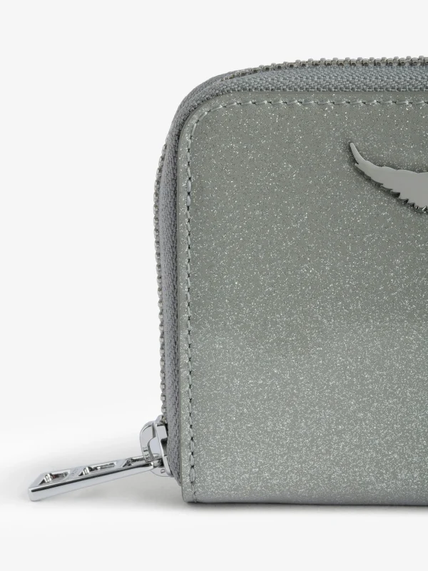 Zadig&Voltaire Mini ZV Infinity Patent Coin Purse Silver Fashion