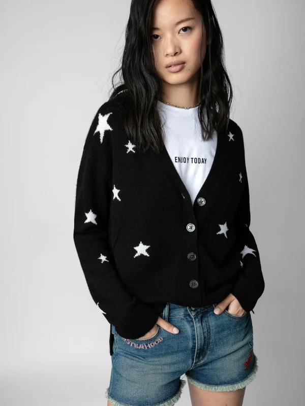 Zadig&Voltaire Mirka Stars Cardigan Cashmere Black Online