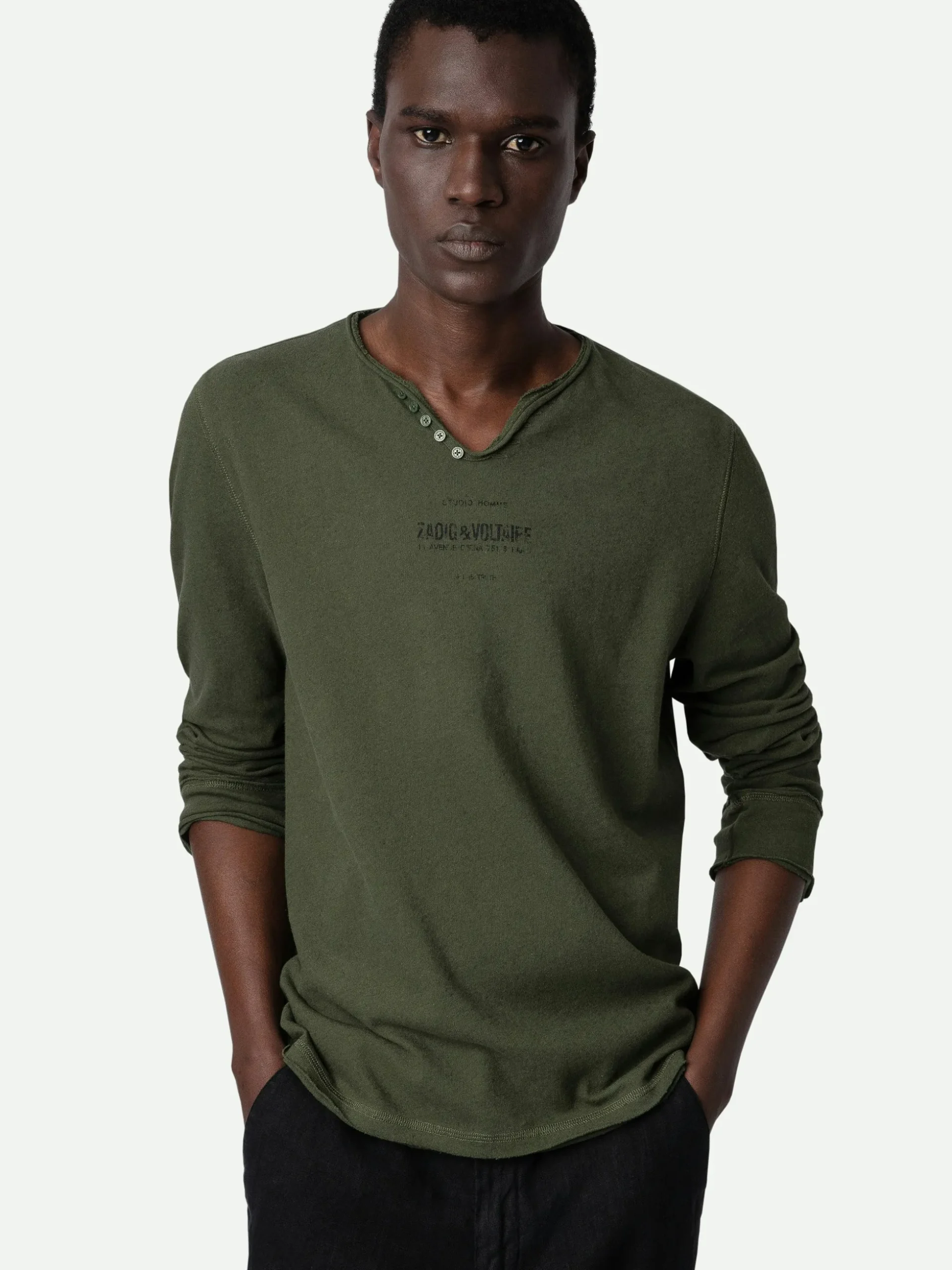 monastir_henley_tshirt_4.webp Zadig&Voltaire Monastir Henley T-shirt Used kaki Cheap