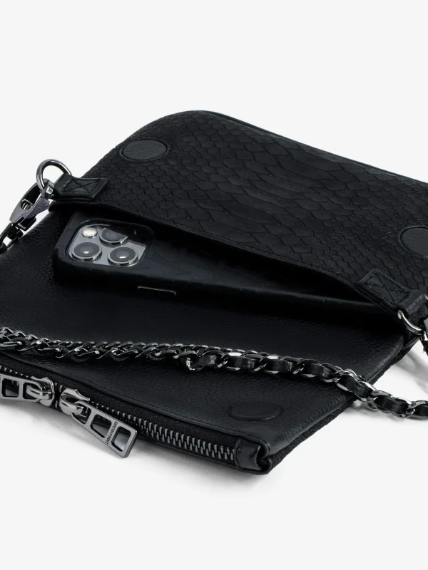 Zadig&Voltaire Nano Soft Savage Rock Clutch Black Best Sale
